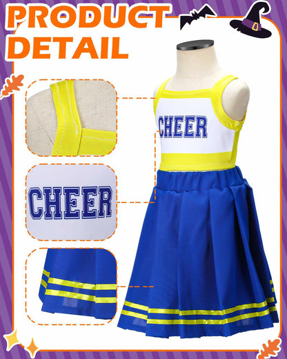 JenPen Cheerleader Dress Crop Top Skirt Bow Hair Rope Halloween Costume Size S