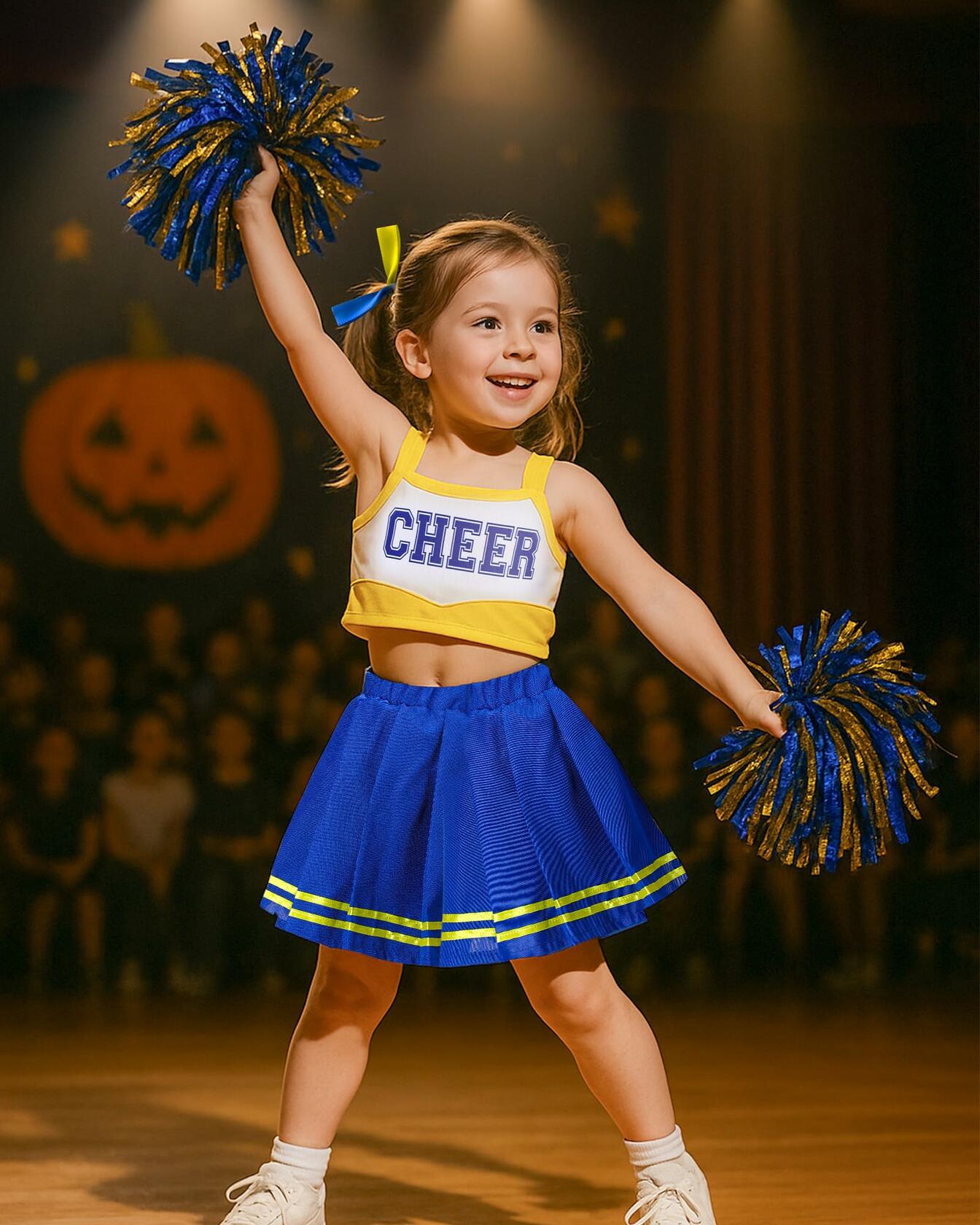 JenPen Cheerleader Dress Crop Top Skirt Bow Hair Rope Halloween Costume Size S
