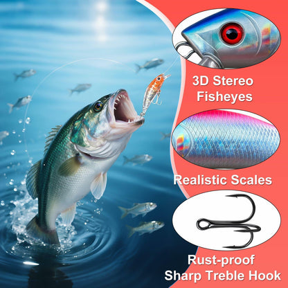 Rubypop Fishing Advent Calendar 2025 24-Day Lure Set Red Stainless Steel