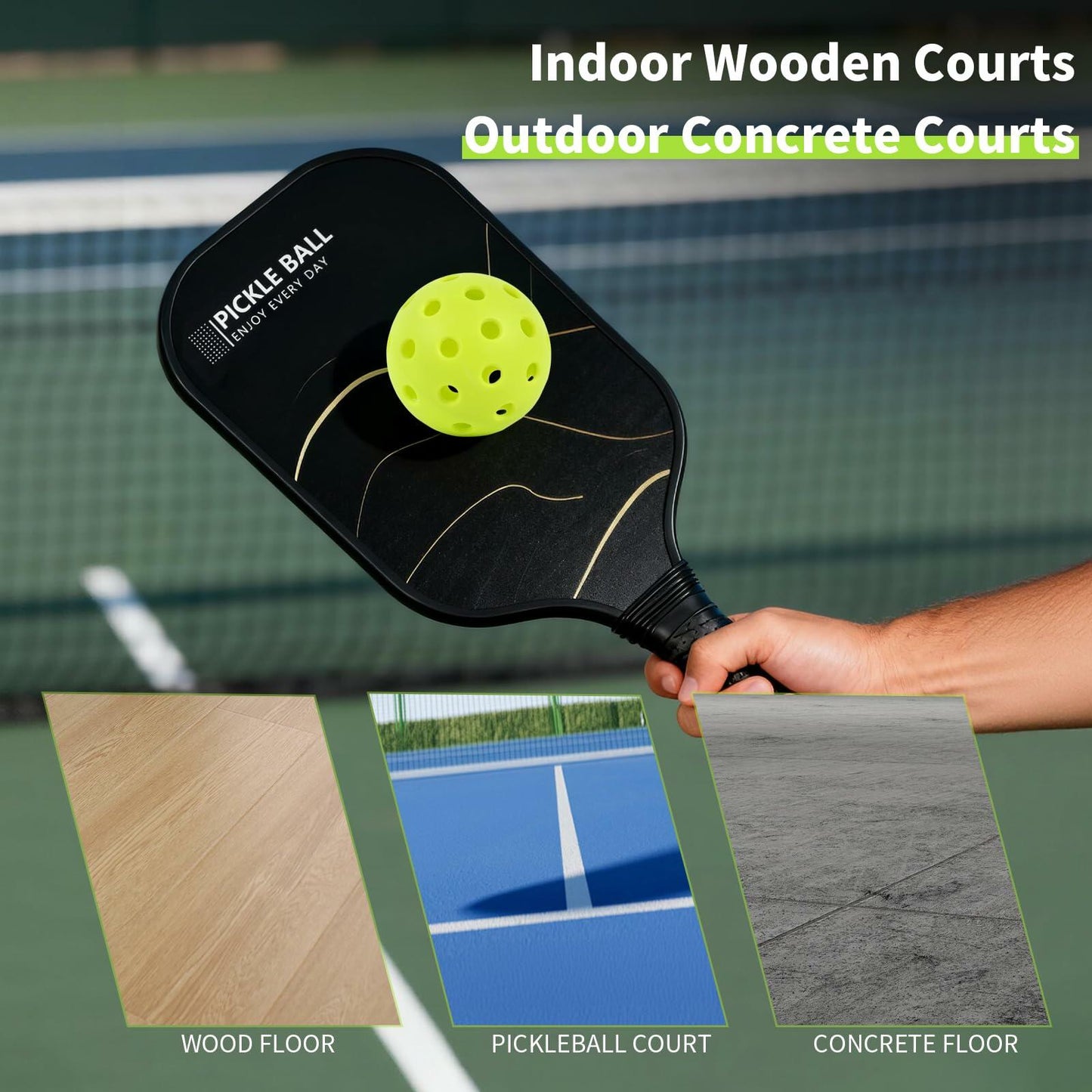 Seiyeje Pickleball Balls 12 Pack USAPA Approved Outdoor High Visibility