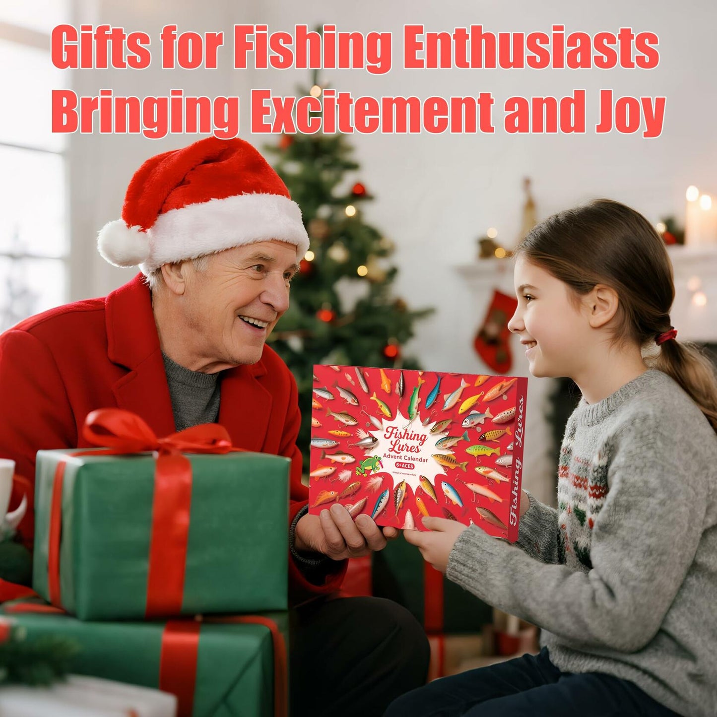 Rubypop Fishing Advent Calendar 2025 24-Day Lure Set Red Stainless Steel