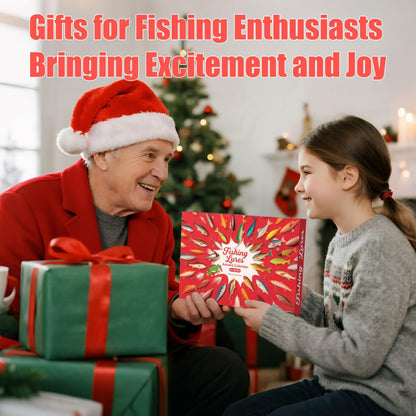 Rubypop Fishing Advent Calendar 2025 24-Day Lure Set Red Stainless Steel