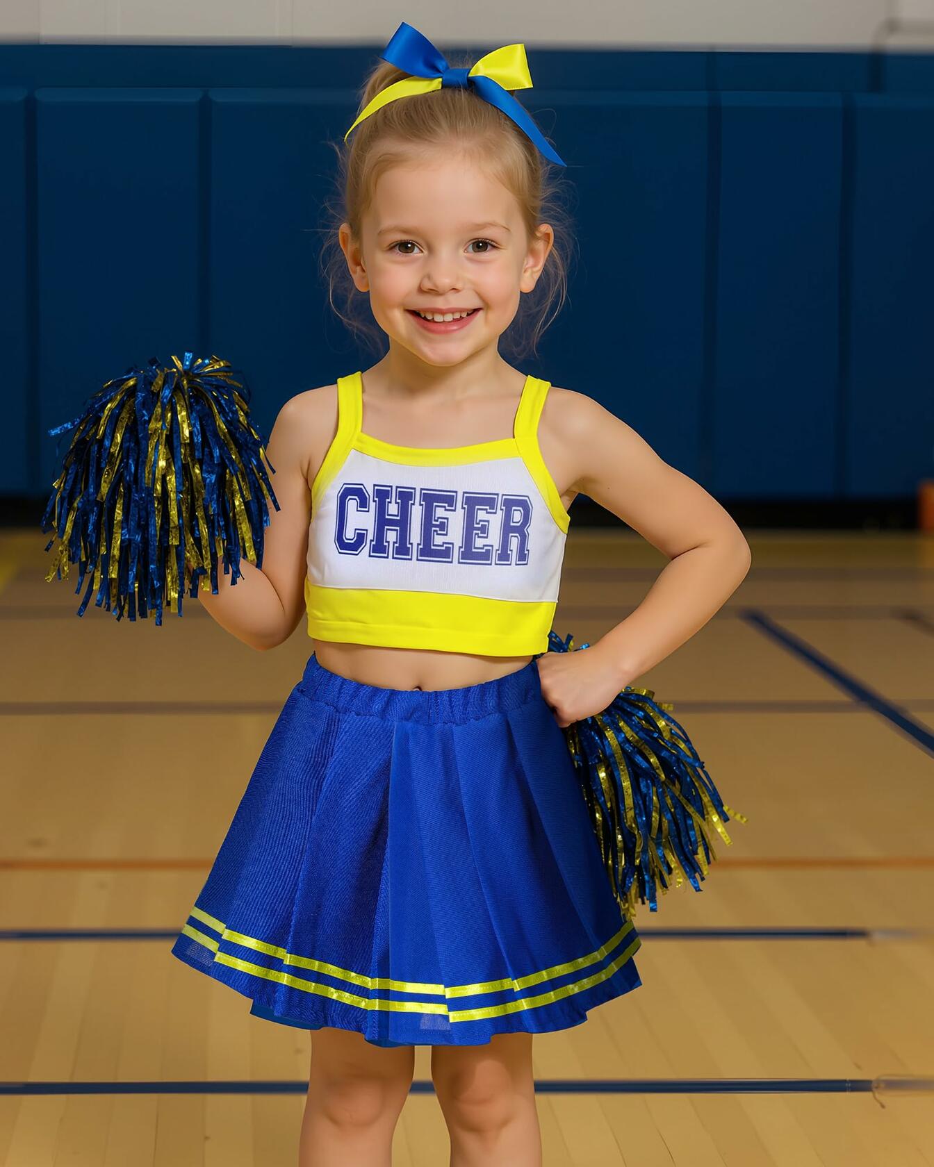 JenPen Cheerleader Dress Crop Top Skirt Bow Hair Rope Halloween Costume Size S