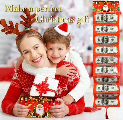 EASTVIO Christmas Cash Gift Envelopes Red 10 Slots Money Holder