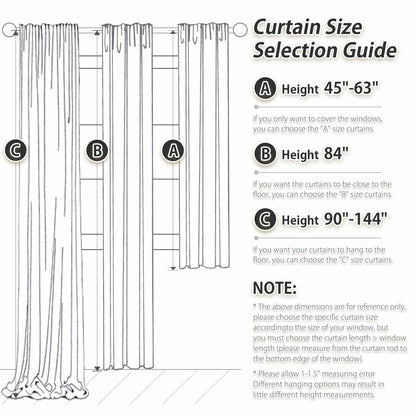 PANGSINNE 63in Blackout Linen Curtains 2 Panels Dusty Blue 52x63in
