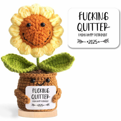 ZCLOMOLC Happy Retirement Gifts Sunflower Crochet Doll Decoration Yellow