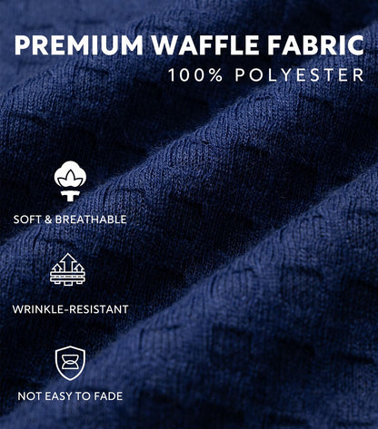 DAVID ARCHY Mens Waffle Pajamas Set Notched Collar Winter Sleepwear Blue XXL