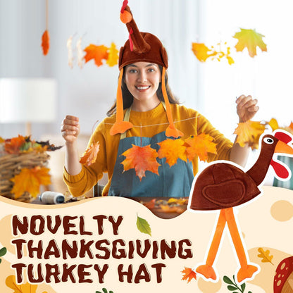 Jamntower 2Pcs Thanksgiving Turkey Hat Adults Dark Brown Adjustable Size 60cm