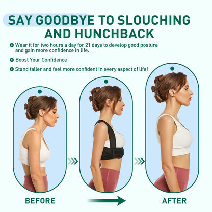 WNIEYO Posture Corrector Back Brace for Men & Women Black X-Large