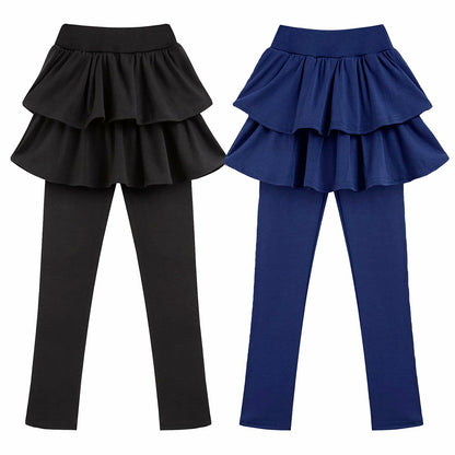kdoikmu Girls School Uniform Leggings Skirt 2 Pack Black Navy 6-7Y