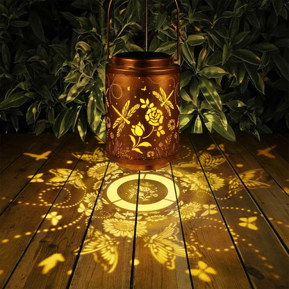 Tepaken 2 Pack Solar Lanterns Outdoor Waterproof Metal Hanging LED Mushroom