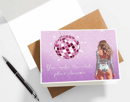 GIFTSFARM Birthday Card for Girls Women Purple Stars Music Theme