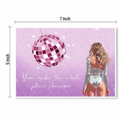 GIFTSFARM Birthday Card for Girls Women Purple Stars Music Theme