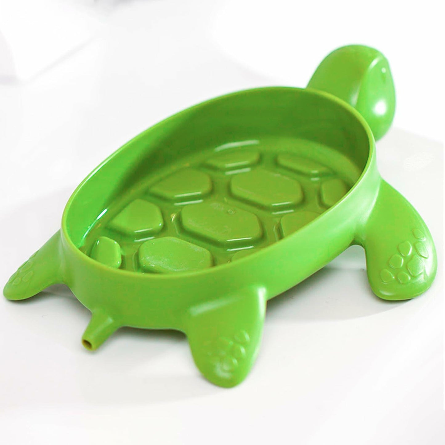 2 Pack Tortoise Soap Dishes Soap Holder with Drain Green Bathroom Kitchen