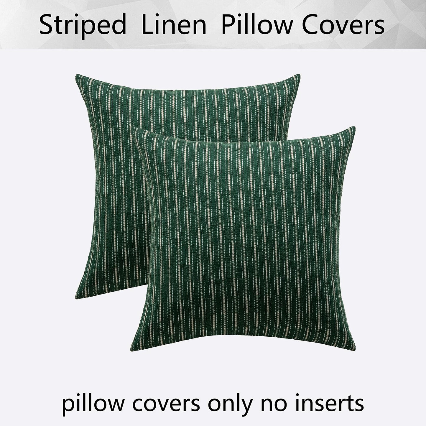 K KEVIN TEXTILE Boho Woven 18x18 Pillow Covers Set of 2 Dark Green