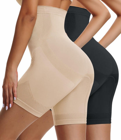 Sarin Mathews Womens High Waisted Tummy Control Shapewear Shorts Black&Nude  M-L