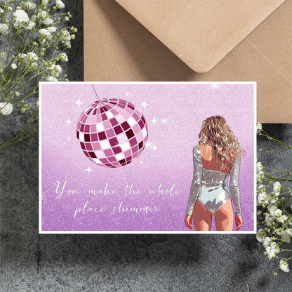 GIFTSFARM Birthday Card for Girls Women Purple Stars Music Theme