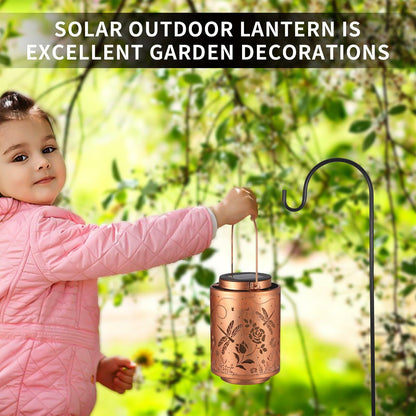 Tepaken 2 Pack Solar Lanterns Outdoor Waterproof Metal Hanging LED Mushroom