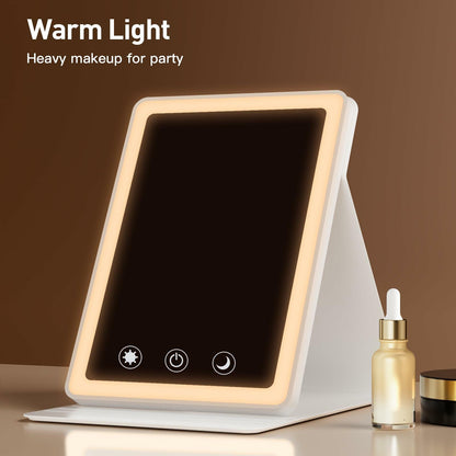 BACK KTCL 2 Pack 2025 Rechargeable Travel Makeup Vanity Mirror 72 LED White