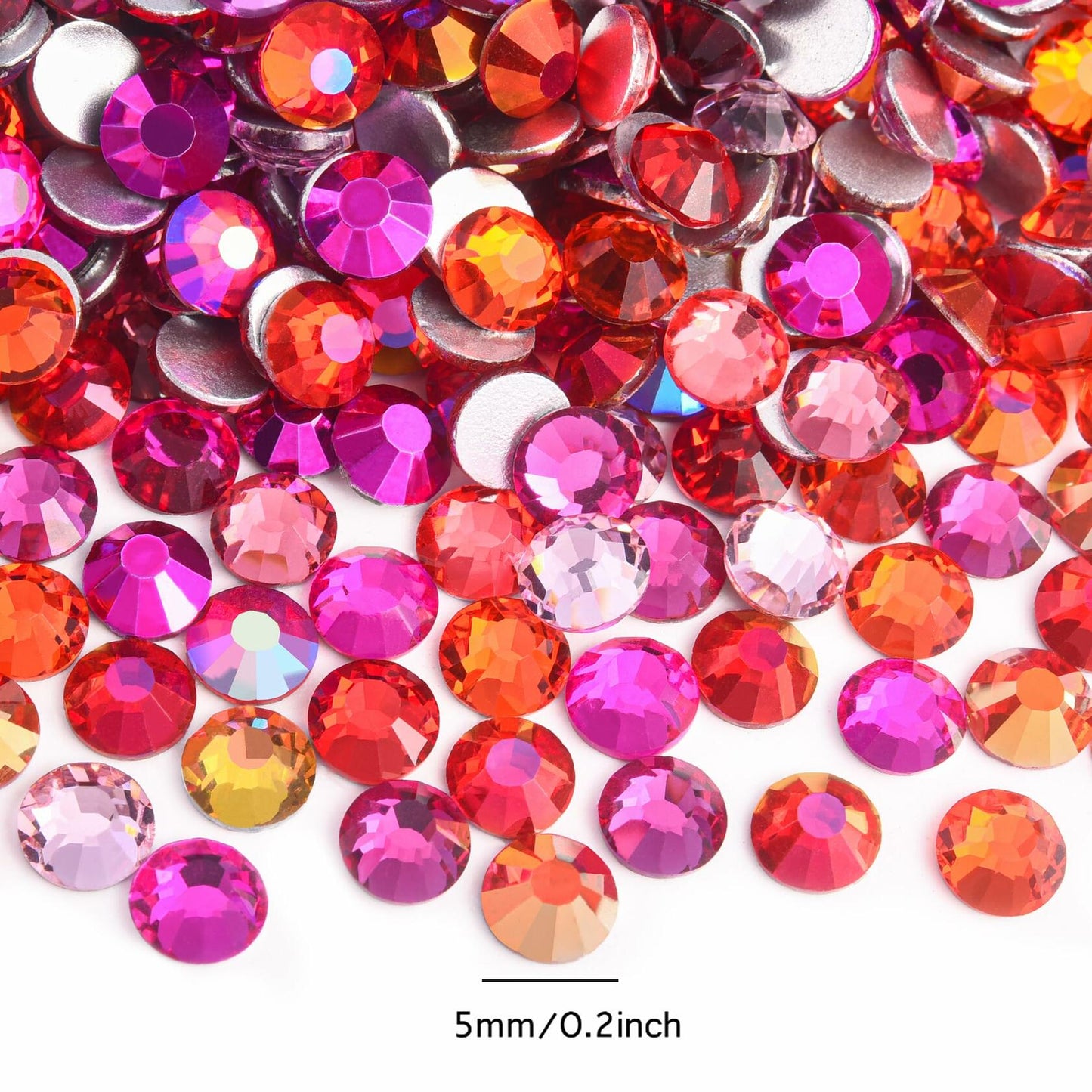 Blinginbox Glass Flatback Rhinestones Crystal Round Gems Rose SS20 1440pcs