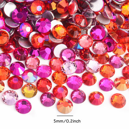 Blinginbox Glass Flatback Rhinestones Crystal Round Gems Rose SS20 1440pcs