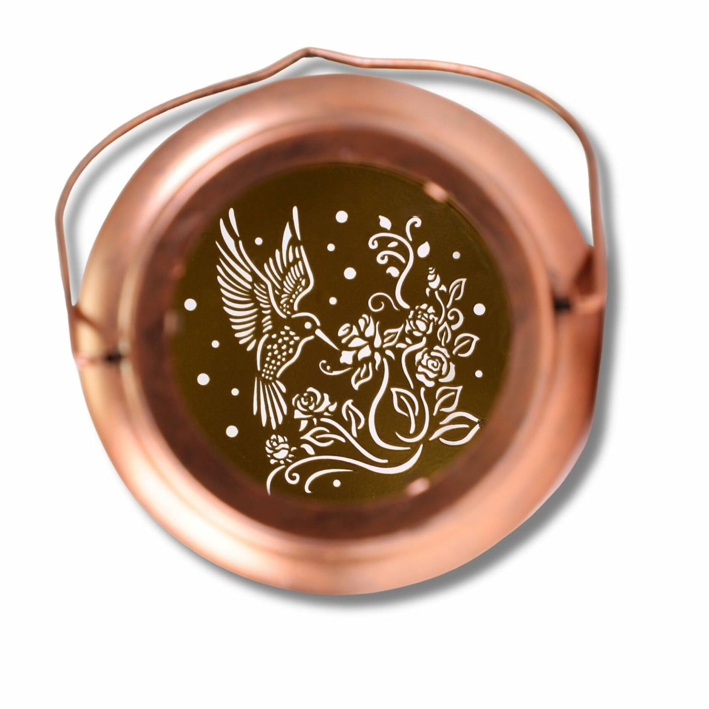MEWOOCUE Solar Waterproof Hummingbird Lantern Outdoor Garden Decor 12x18 Rose