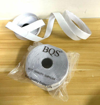 BQS 1" Self Adhesive Hook and Loop Tape 16ft Black Sticky Back Fastener