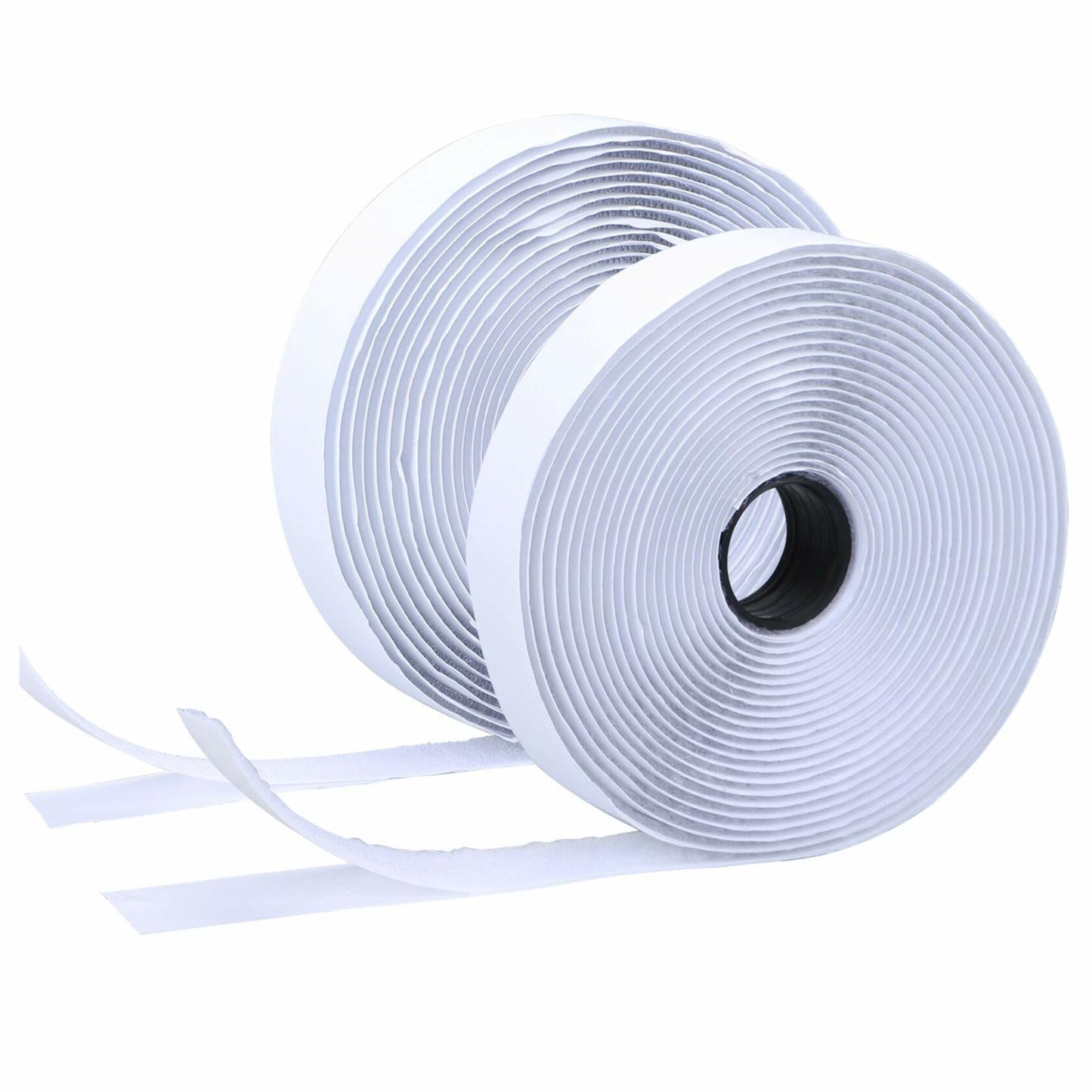 BQS 1" Self Adhesive Hook and Loop Tape 16ft Black Sticky Back Fastener