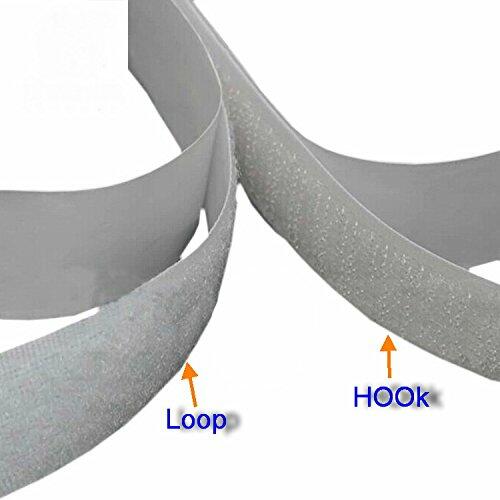 BQS 1" Self Adhesive Hook and Loop Tape 16ft Black Sticky Back Fastener