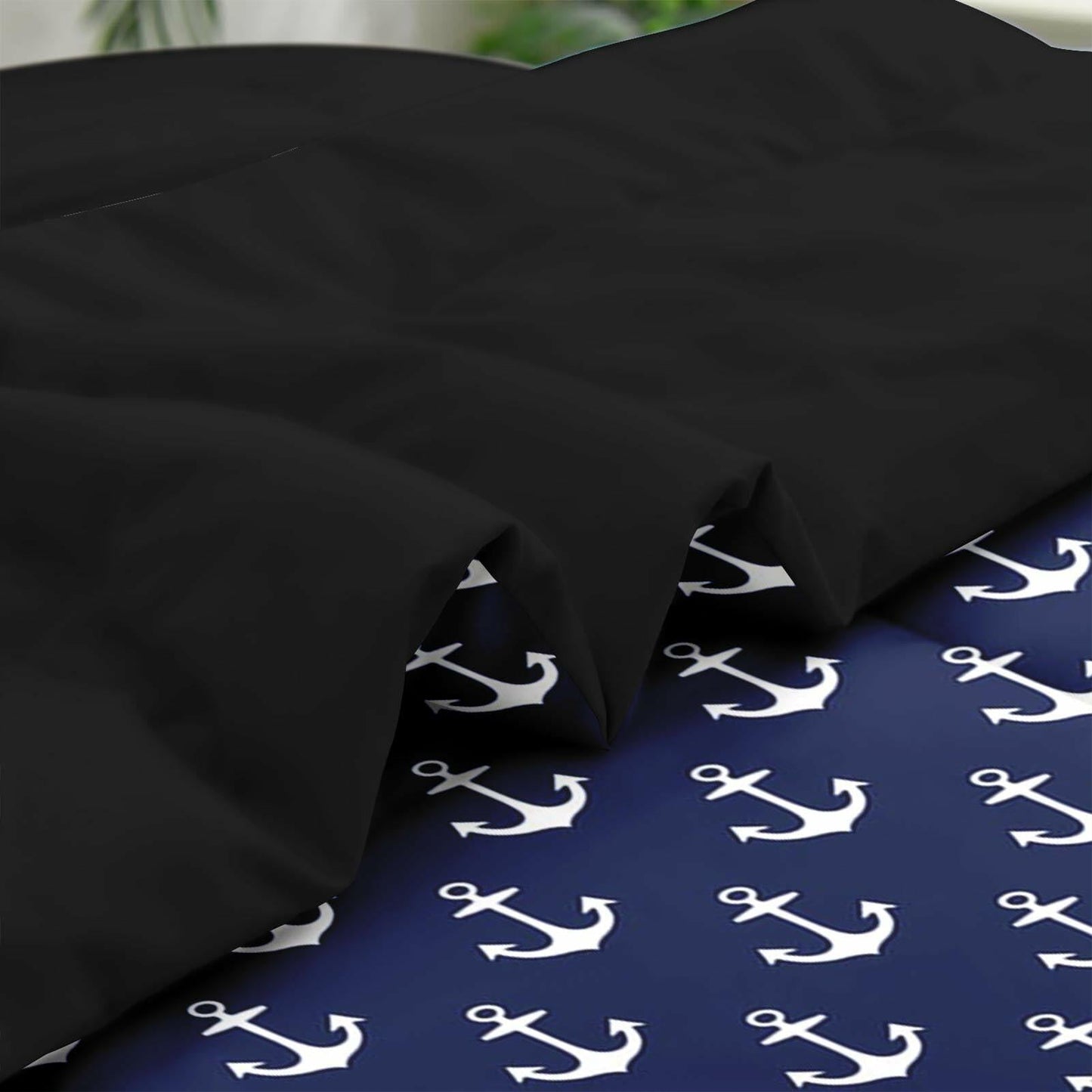 Pamnest Twin Comforter Set Nautical Navy Blue 5 Pcs Bedding Size Twin