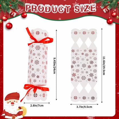 CCINEE Christmas Treat Boxes 24 Pack DIY Snowflake Ribbon Red Paper