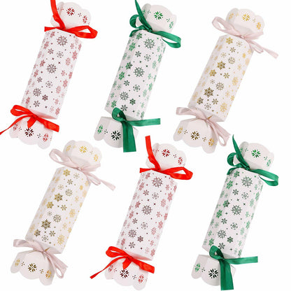 CCINEE Christmas Treat Boxes 24 Pack DIY Snowflake Ribbon Red Paper