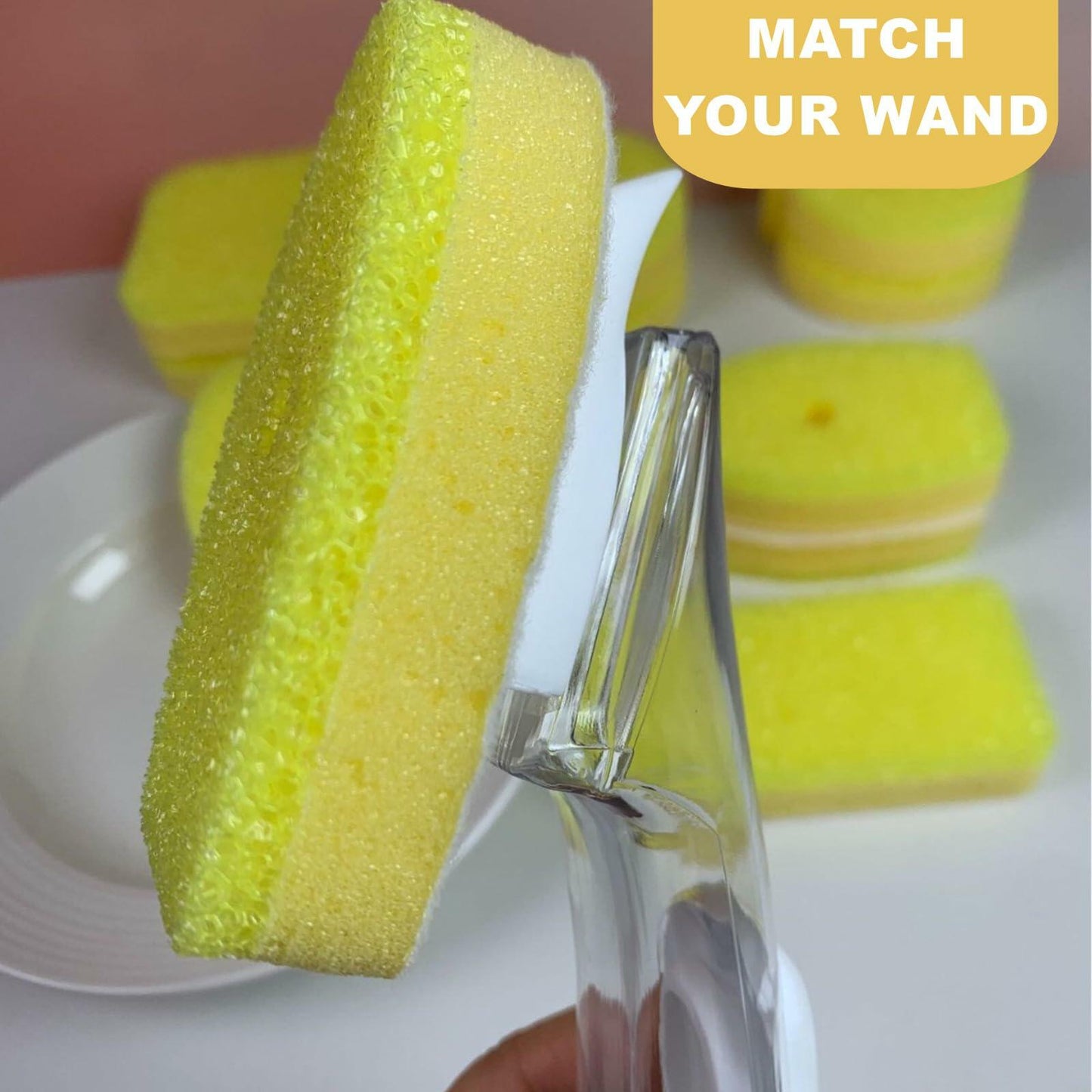 Yieyosd Compatible Dish Daddy Refill Heads 4Pack Yellow Sponge Refills