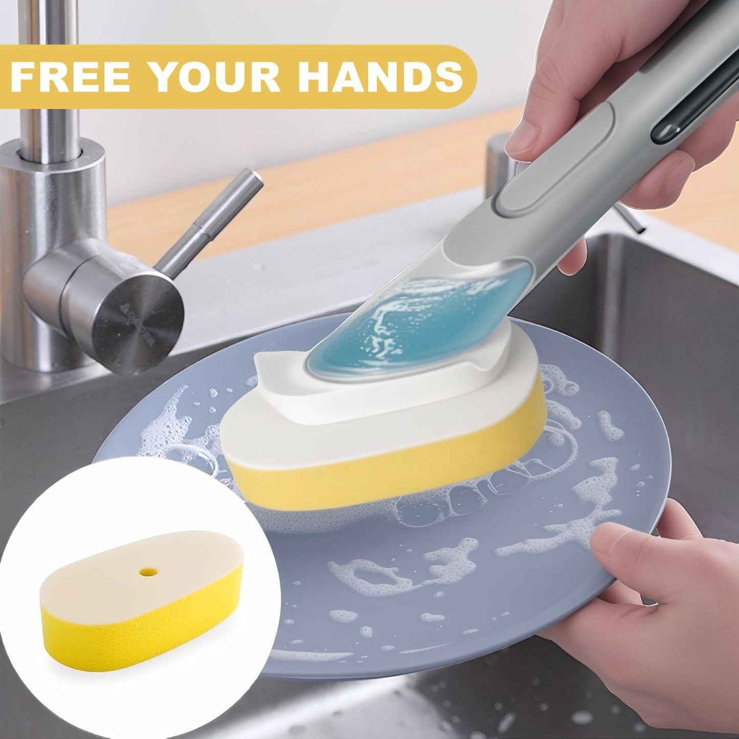 Yieyosd Compatible Dish Daddy Refill Heads 4Pack Yellow Sponge Refills