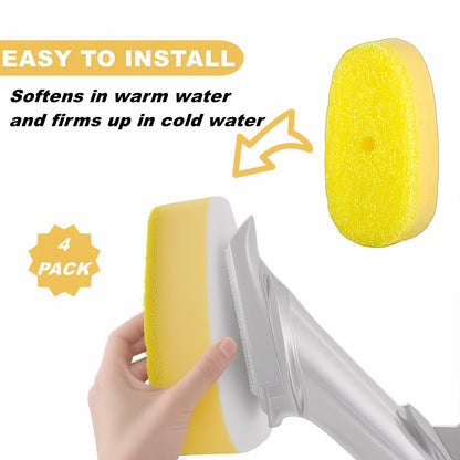 Yieyosd Compatible Dish Daddy Refill Heads 4Pack Yellow Sponge Refills