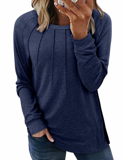 onlypuff Womens Plus Size 3X Navy Long Sleeve Tunic Top 3X