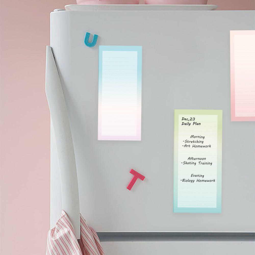 Henzavk 4 Pack Magnetic Notepads Refrigerator Full Magnet Back 50 Sheets