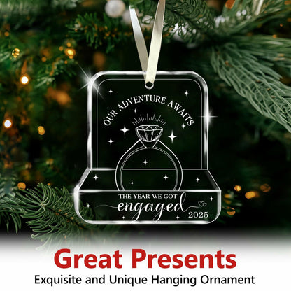 NewEleven Valentines Day Gifts 2025 Glass Ornaments for Couples Engaged 2025