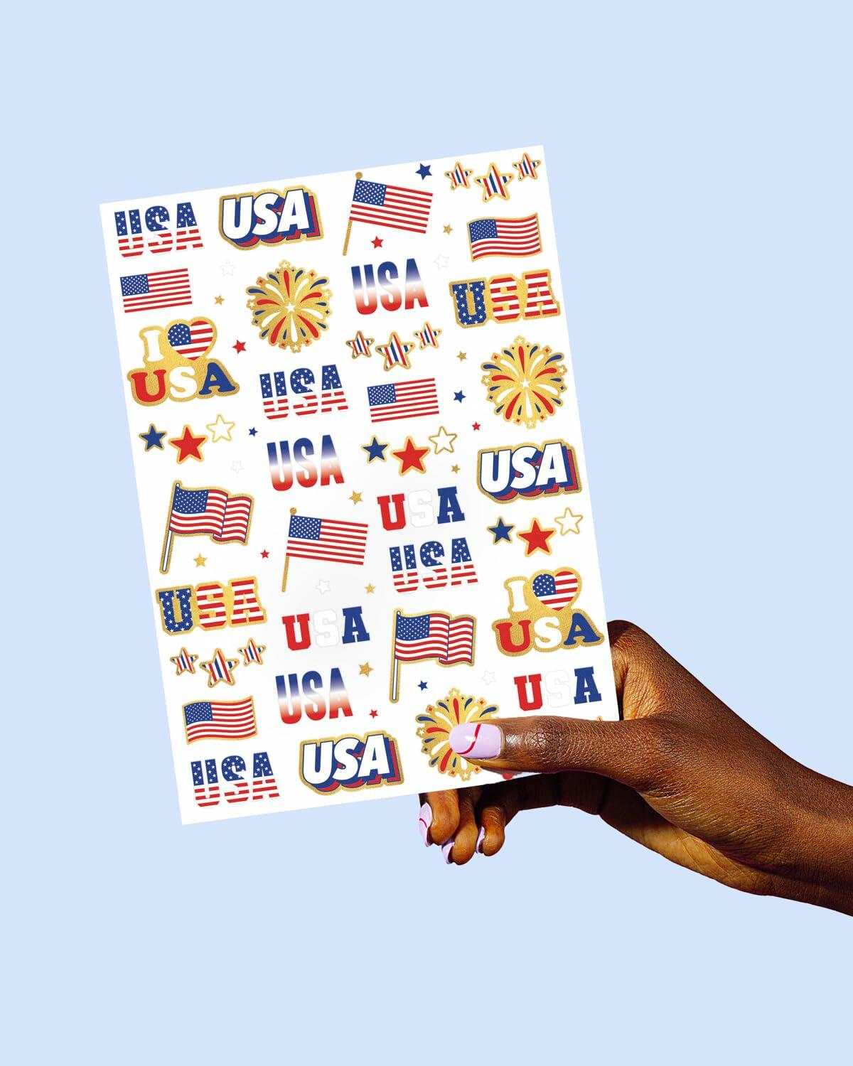 xo, Fetti Fourth of July Tattoos 70 Styles Red White Blue Gold Patriotic
