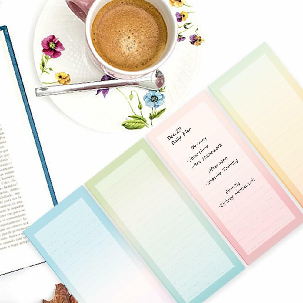 Henzavk 4 Pack Magnetic Notepads Refrigerator Full Magnet Back 50 Sheets