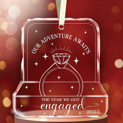 NewEleven Valentines Day Gifts 2025 Glass Ornaments for Couples Engaged 2025