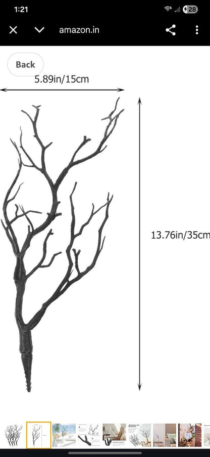 4pcs Artificial Antler Tree Branches Black Decorative Twigs 13in Plastic