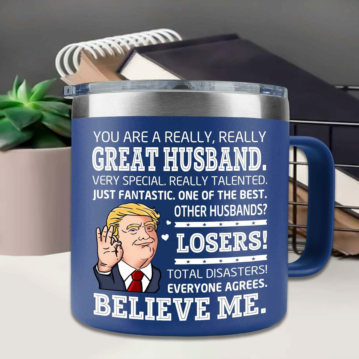 BECHUSKY Christmas Mug for Husband - Stainless Steel 14oz Best Hubby Ever