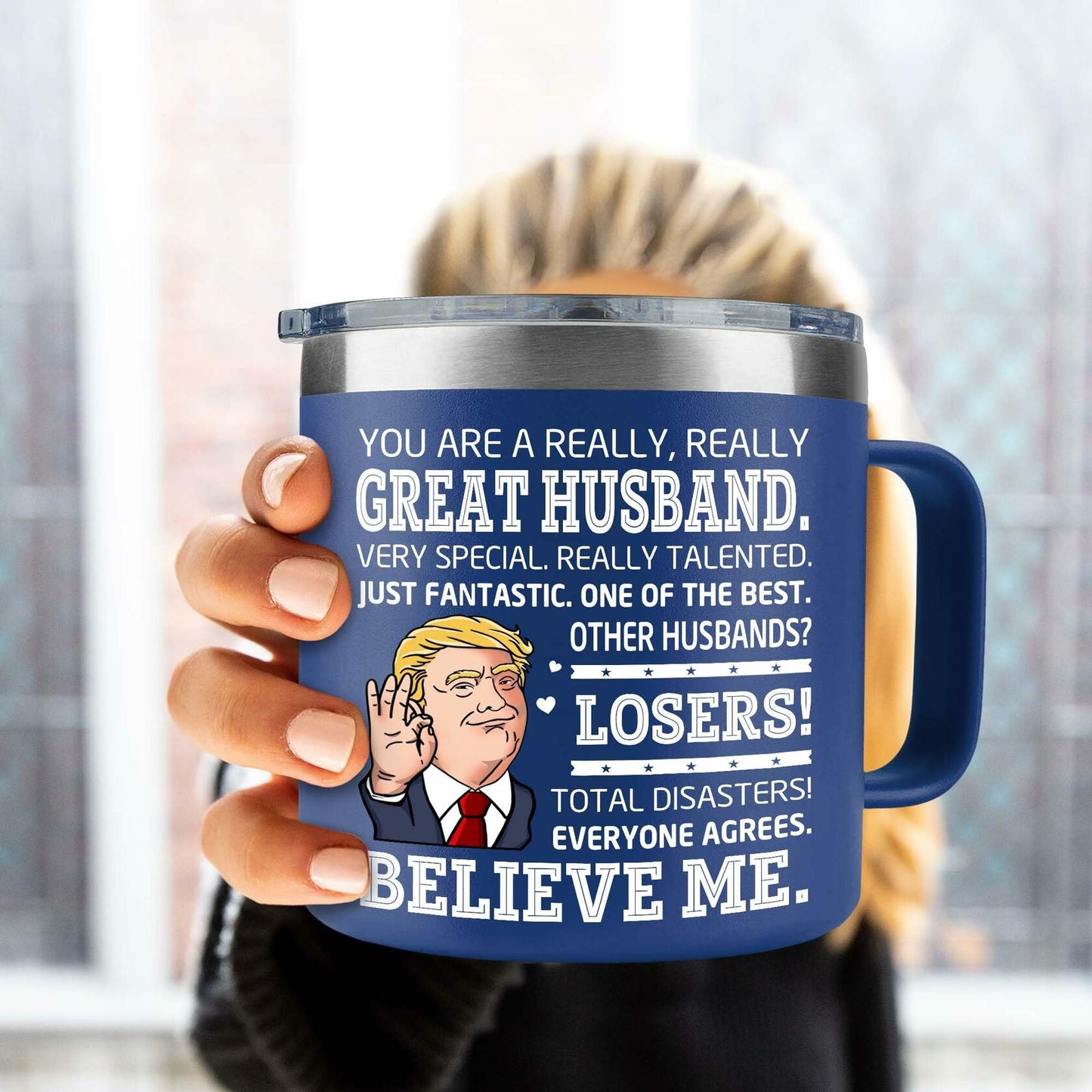 BECHUSKY Christmas Mug for Husband - Stainless Steel 14oz Best Hubby Ever