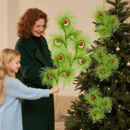 babyye 6 Pcs Christmas Tree Topper 17in Green Curly Plush Decorations