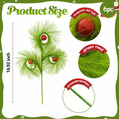 babyye 6 Pcs Christmas Tree Topper 17in Green Curly Plush Decorations