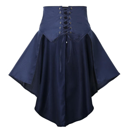 COSDREAMER Steampunk Ruffle Pirate Corset Skirt Belt Blue Size XL