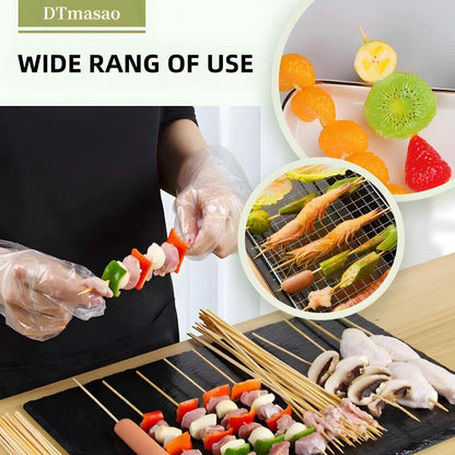 DTmasao 200PCS 8" Bamboo Skewers BBQ Kabob Grilling Kitchen Crafting