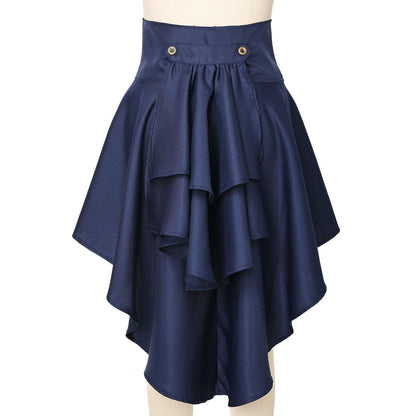 COSDREAMER Steampunk Ruffle Pirate Corset Skirt Belt Blue Size XL