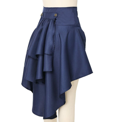 COSDREAMER Steampunk Ruffle Pirate Corset Skirt Belt Blue Size XL